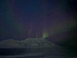 The northern lights in Svalbard