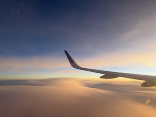 View from the plane over the Arctic